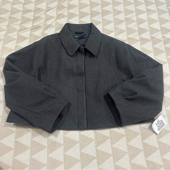 ASOS DESIGN top collar jacket in charcoal - Picture 3 of 4
